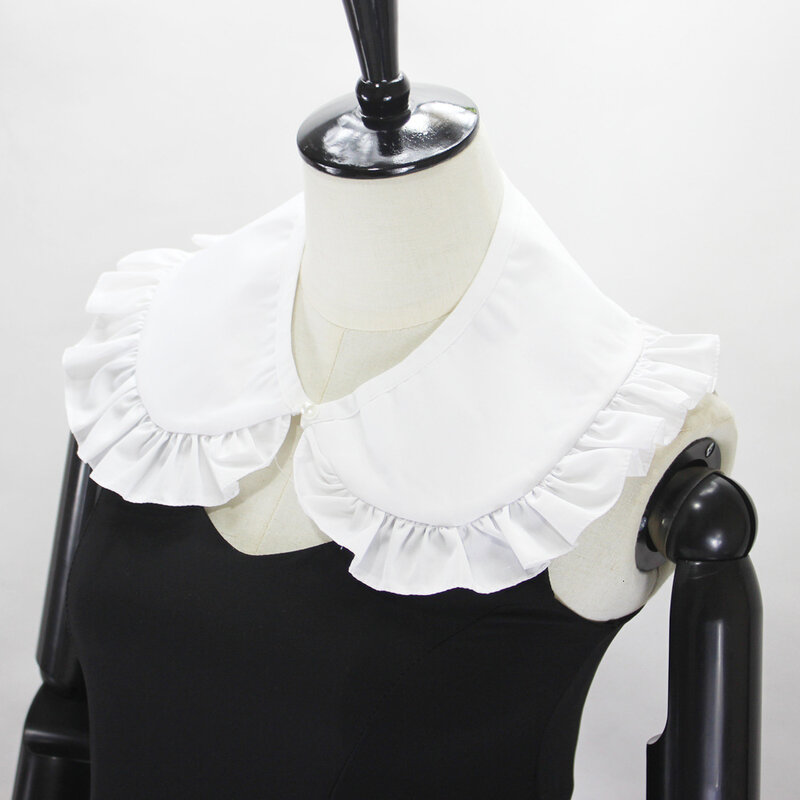 Baumwolle Weiß Falten Gefälschte Kragen Schal Dekoration Blei Abnehmbare Hemd Frauen Halskette Neues Freies Verschiffen