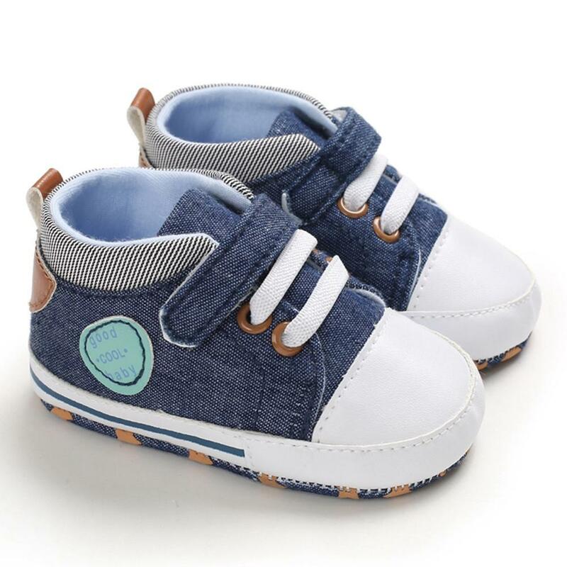 Fashion Baby Boys Lace-Up Leisure Anti-Slip Casual Toddler Soft Soled First Walkers Shoes 0-18M