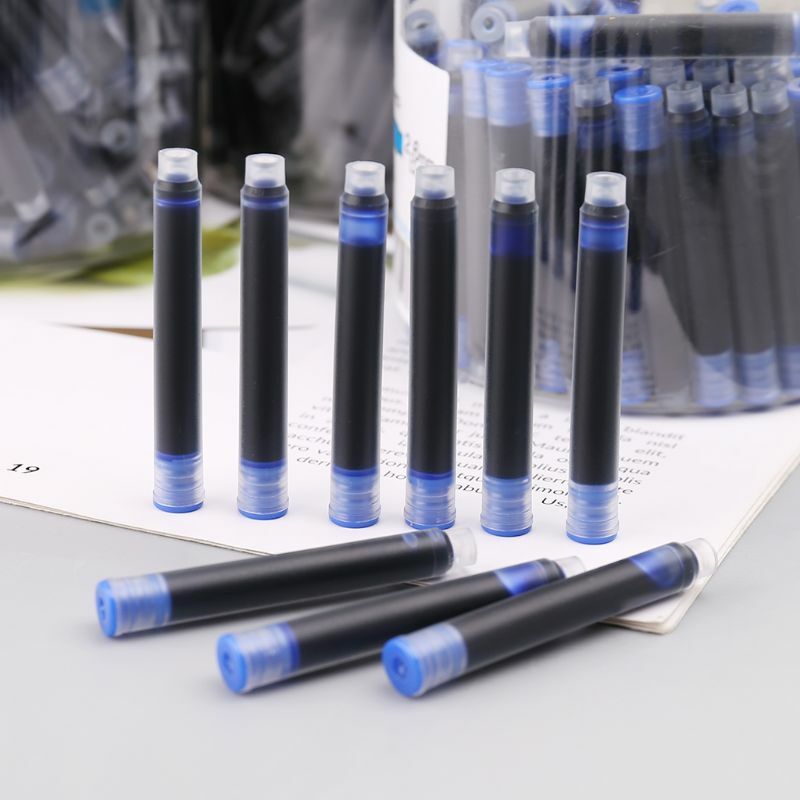 100 pces jinhao universal preto azul caneta tinta sac cartuchos 2.6mm recargas papelaria de escritório da escola
