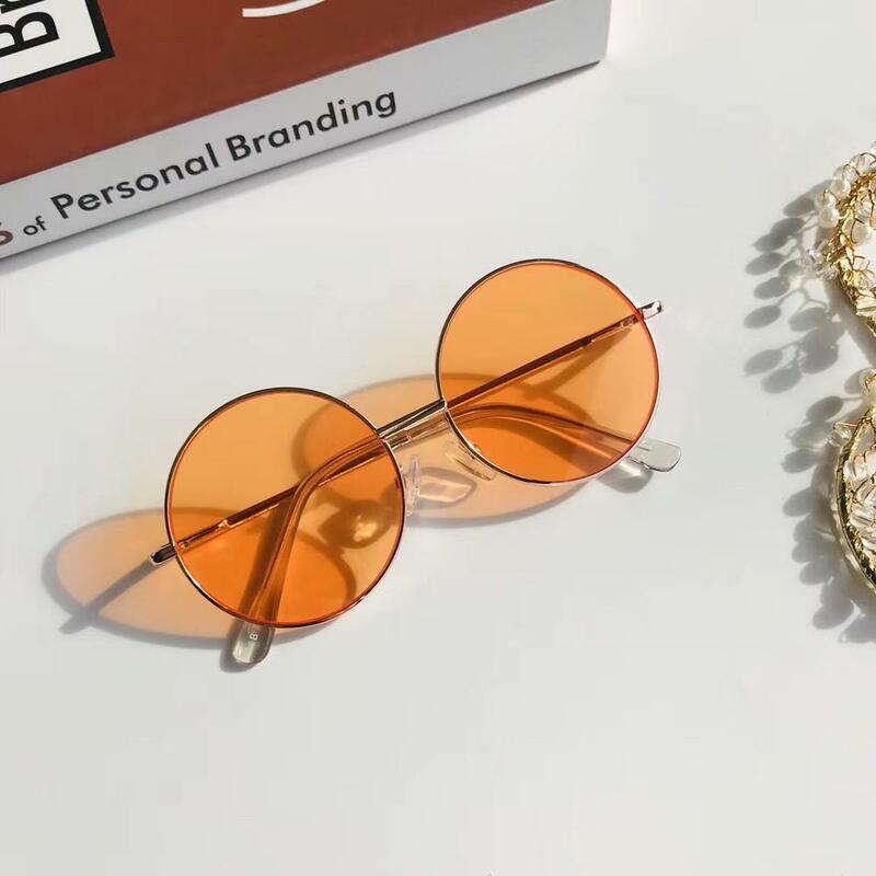 Солнцезащитные очки женские, Круглые, в стиле ретро, из сплава солнцезащитные очки с линзами