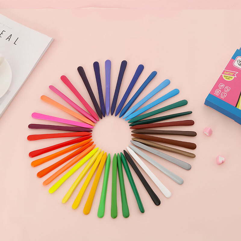 Kit de lápis de coloração triângulo com 36 cores, material escolar seguro e não tóxico, para estudantes e crianças