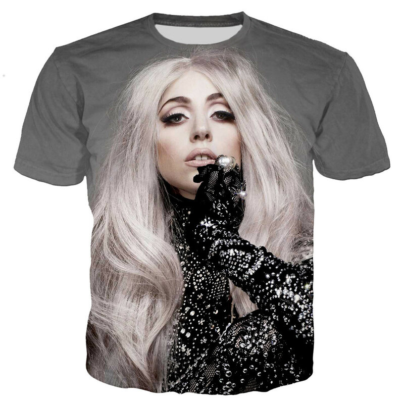 T-shirt surdimensionné pour homme et femme, Streetwear, Sexy et décontracté, avec déesse Lady Gaga, imprimé en 3D, à la mode, 2021
