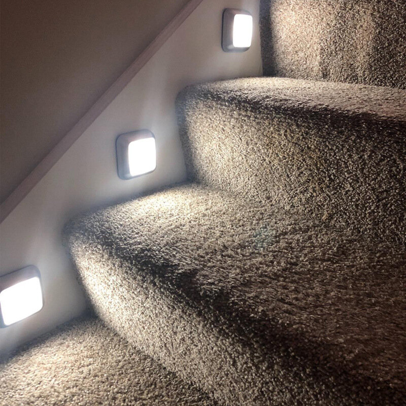 Kreatywny czujnik ruchu LED lampki nocne PIR indukcja inteligentna szafka domowa lekka szafa lampa na schody kuchnia sypialnia