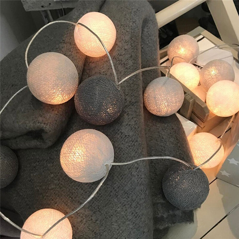 2021 novo natal bolas de algodão natal iluminação ao ar livre bola corda brilhante hanukkah salão de beleza 20 luzes azul amarelo roxo