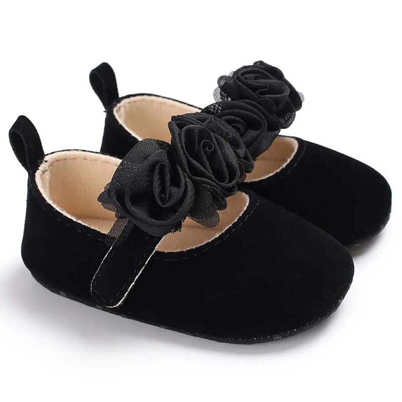 Chaussures de berceau à semelle souple pour nouveau-né, jolies chaussures florales à la mode pour bébés filles de 0 à 18 mois