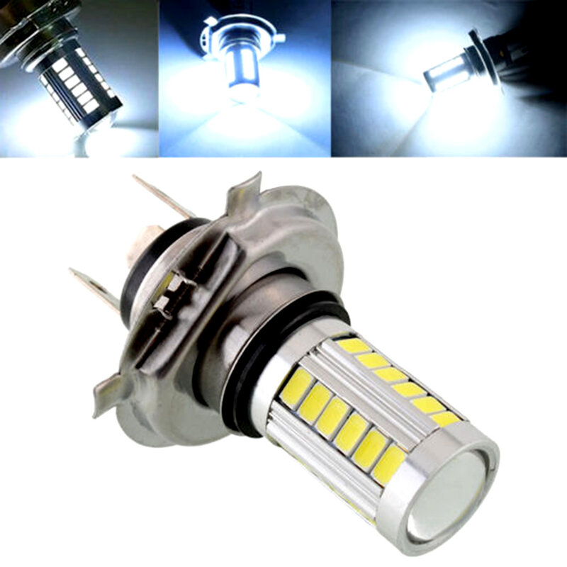 Bombilla LED de circulación diurna para faro delantero de coche, Bombilla antiniebla de 12V, H8, H11, 9005, 9006, H4, H7, 5630, 33SMD, 2 piezas