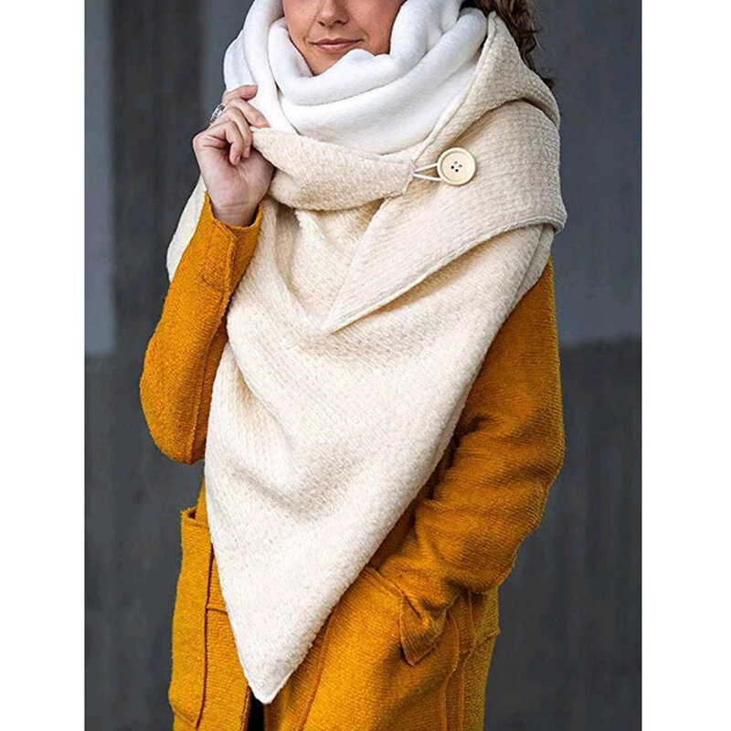 Vrouwen Sjaals Fashion Vintage Plaid Patchwork Winter Warm Sjaals Soild Stitch Printing Button Wrap Soft Casual Warme Sjaals