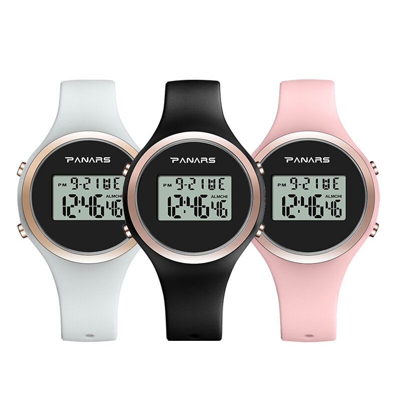Часы наручные SYNOKE женские с резиновым ремешком, модные спортивные цифровые повседневные электронные светодиодные, водонепроницаемость 50 м