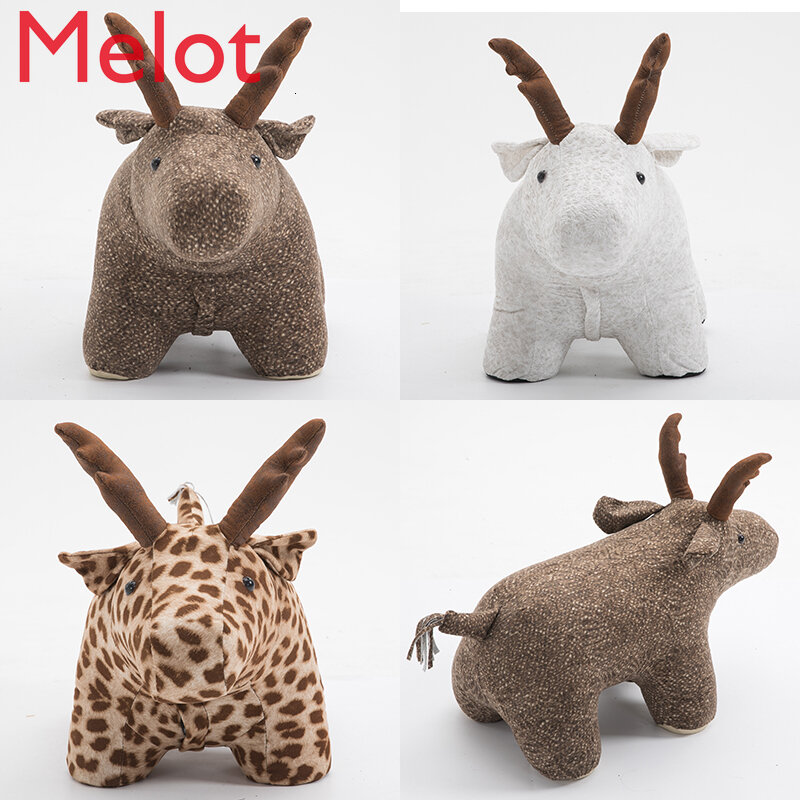 Originality Fawn Changing Shoes Stool Cartoon Animal Try Shoes Footstool Decorate Ornament Manual Elk Wear Shoe Stool Low Stool