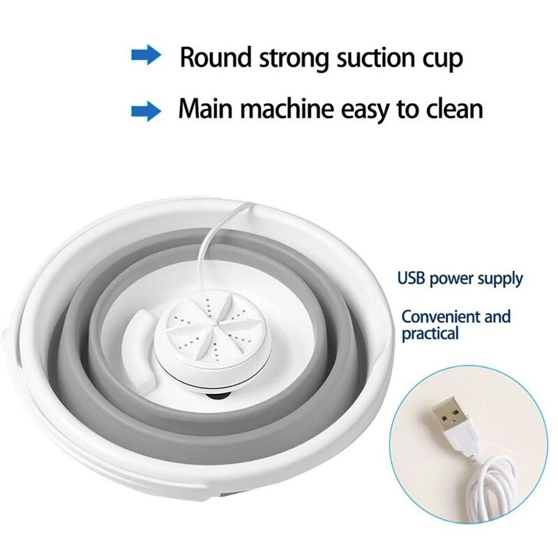 Remote Control Ultrasonic Washing Machine USB Laundry Clothes Washer Cleaner For Travel Home