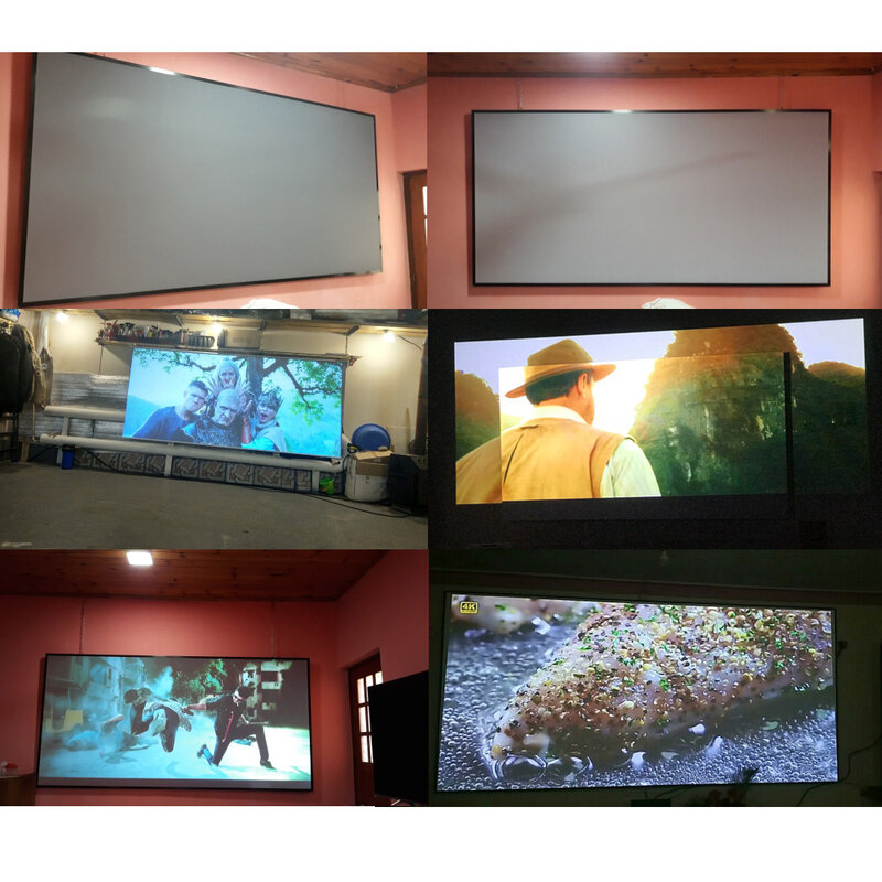 AAO 60 100 120 pulgadas de alto brillo tela reflectante de pantalla de proyector Pantalla TV smart  Pantalla de tela para Espon BenQ XGIMI YG420 pantalla de proyección