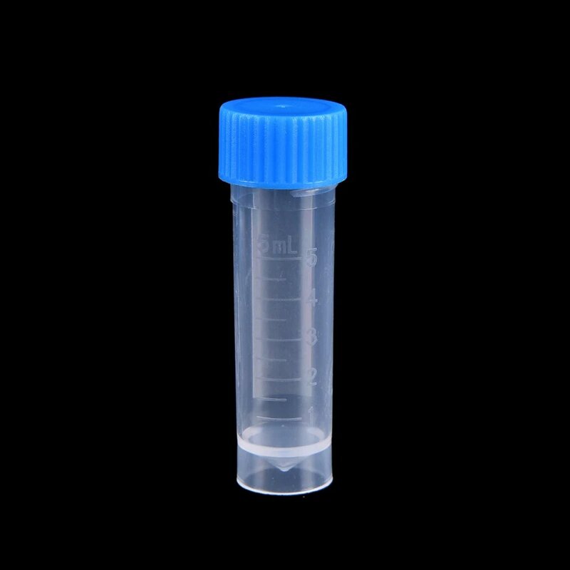 New Laboratory Chemistry Plastic Test Tubes Vials Seal Caps Pack Container for Office School Chemistry Supplies 10 Pcs * 5ml Lab