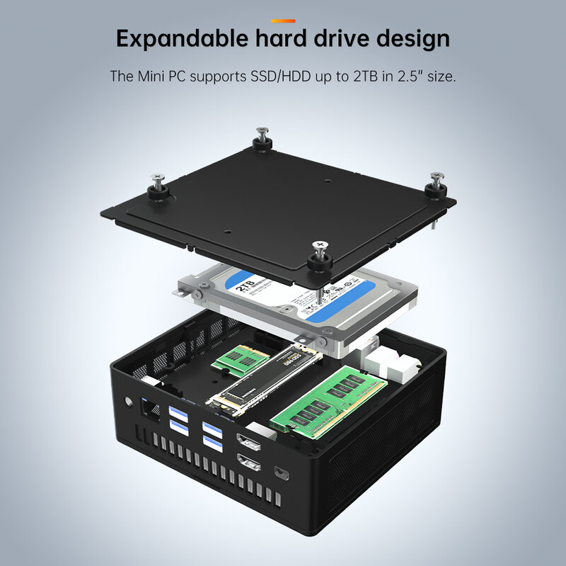 KUU Mingar 2 Mini PC I7-1165G7 Win10 ايريس Xe بطاقة جرافيكس RJ45 USB 3.0 Type-C WIFI 16GB ثنائي النطاق DDR4 قرص صلب يمكن إضافته
