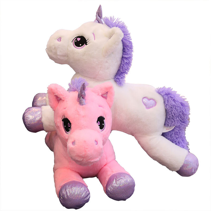 1pc 60-110cm Giant Size Unicorn Plush Toys Soft Stuffed Cartoon Unicorn Dolls Animal Horse High Quality kids birthday xmas Gift