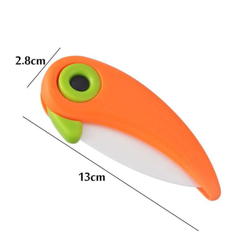 Portable Mini Blade Ceramic Peel Knife Pocket Fold Knife Cut Slice Picnic Fruit Knife Bird Pattern Vegetable Kitchen Tool