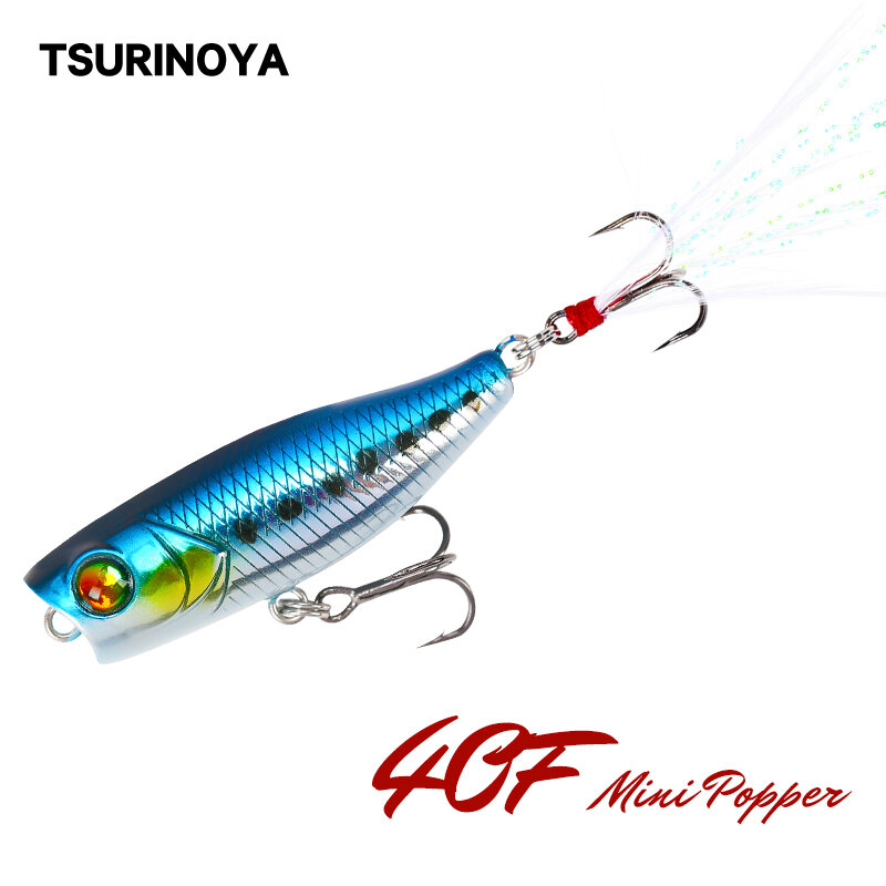 Tsurinoya isca de pesca dw55 40mm 3g mini popper hard bait top water artificial 14 cores olhos 3d hard lure