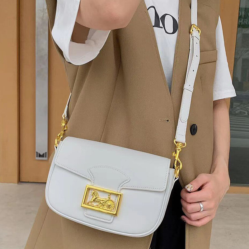 2021 nova moda famosa marca de luxo senhoras alta qualidade 100% couro retro sela saco corpo cruz ombro saco sac luxe femme cc