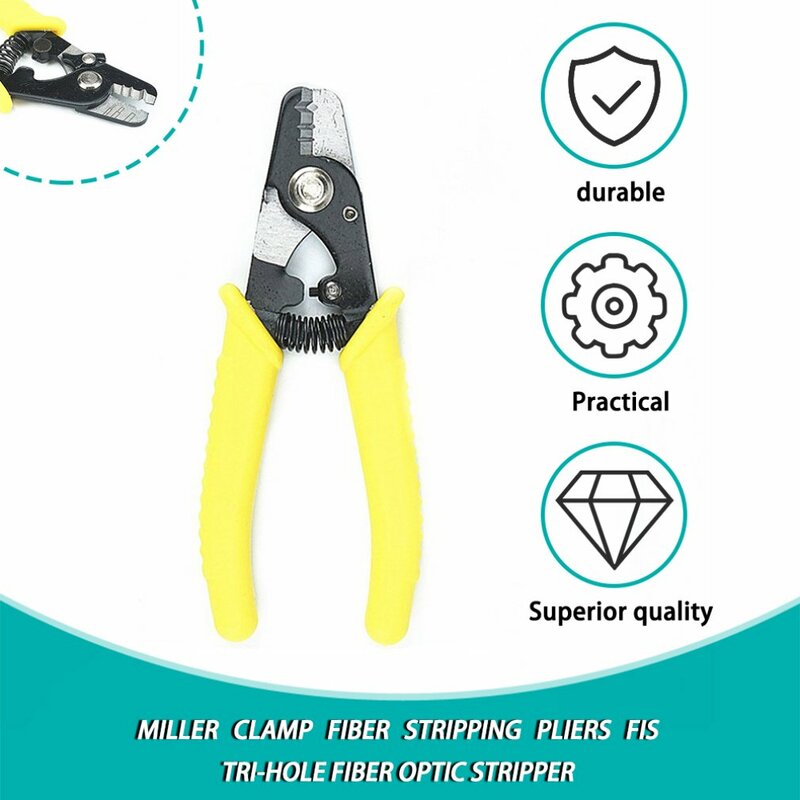 Miller braçadeira de fibra de descascamento alicate fiber-hole fiber optic stripper três furos de fibra óptica stripper miller fio stripper