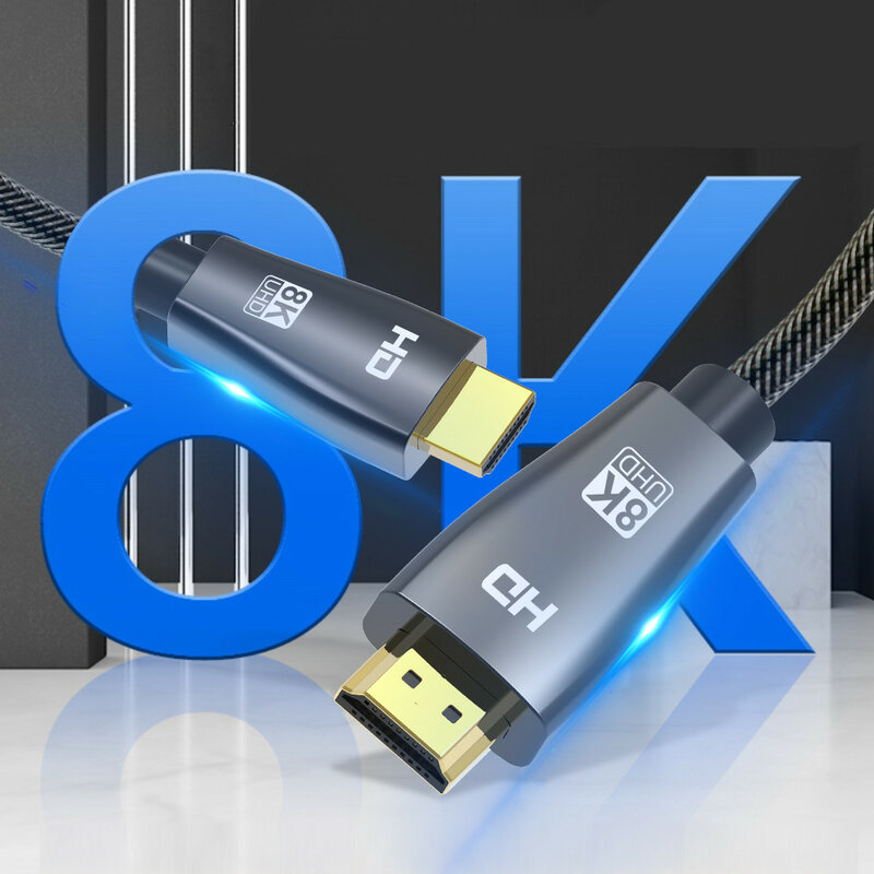 شاشة كابل HDMI 8K فائقة السرعة كابل الفيديو 8K @ 60HZ 4K @ 120HZ ثلاثية الأبعاد UHD HDR 48Gbps ل شاومي صندوق التلفزيون PS5 HDTV العارض HDMI 2.1