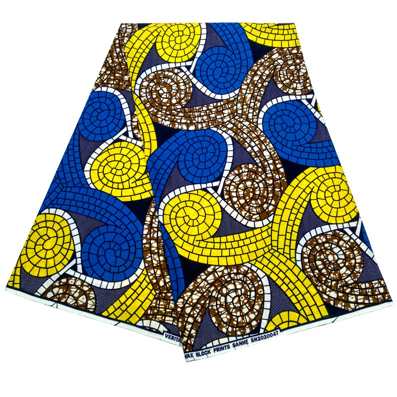 Africano tecido de impressão cera algodão garantido alta qualidade pagne 6 metros africano ancara vestidos casamento costura tecido