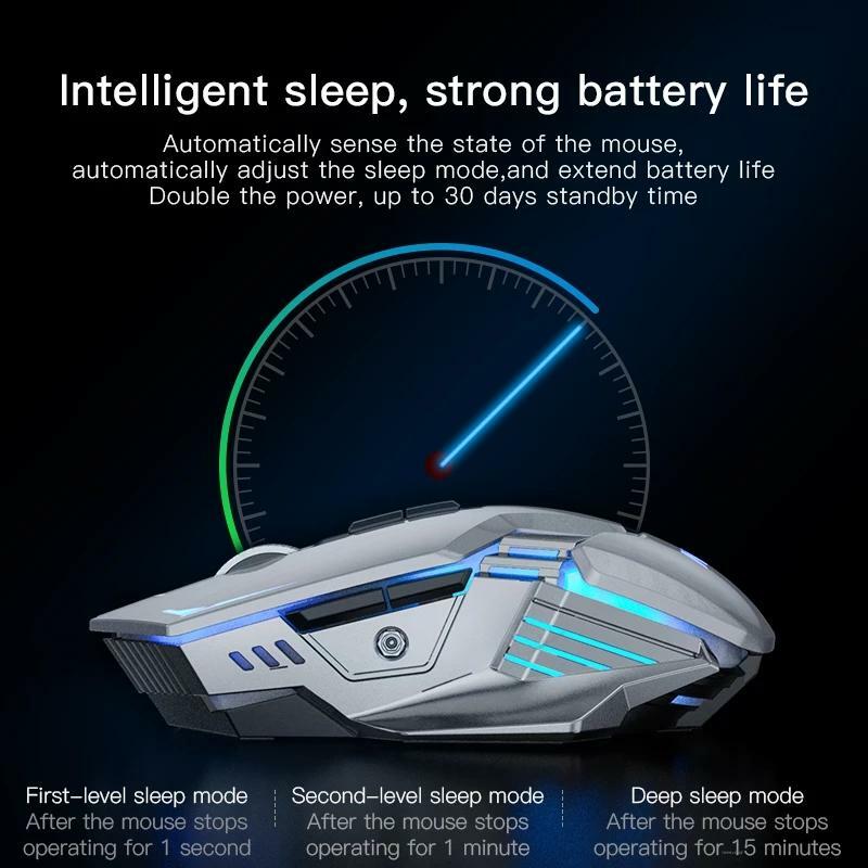 Wireless silent rechargeable gaming mouse with backlight  E-sports eating chicken exclusive mechanical luminous mouse