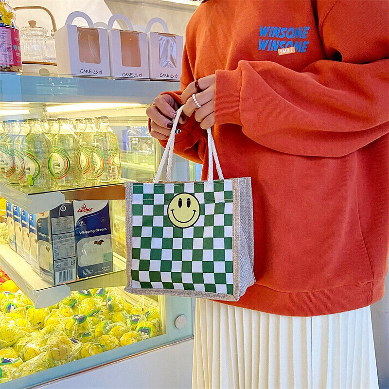Sacos de lona simples bolsa da menina bonita 2021 inverno novo estilo all-match moda retro grande-capacidade de moda checkered saco