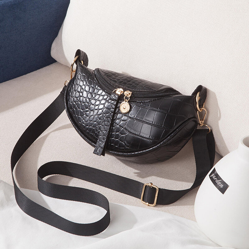PU Leather Trend damska torba 2021 nowych moda torba na klatkę piersiowa krokodyl wzór Zipper damska torba na ramię luksusowe torebki