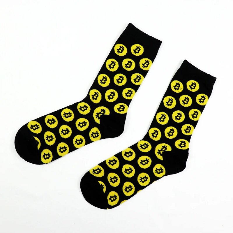 Crypto Currency Bitcoin Novelty Unisex Crew Great Gift Casual Cycling Movement Cotton Socks