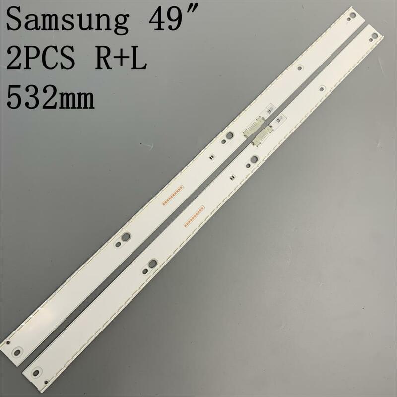 Светодиодная лента для подсветки для Samsung UE49KU6500, UE49MU6450, UE49MU6500, Φ 39674A, 39672A, 39882A, 39880A, 1 комплект = 2 шт.
