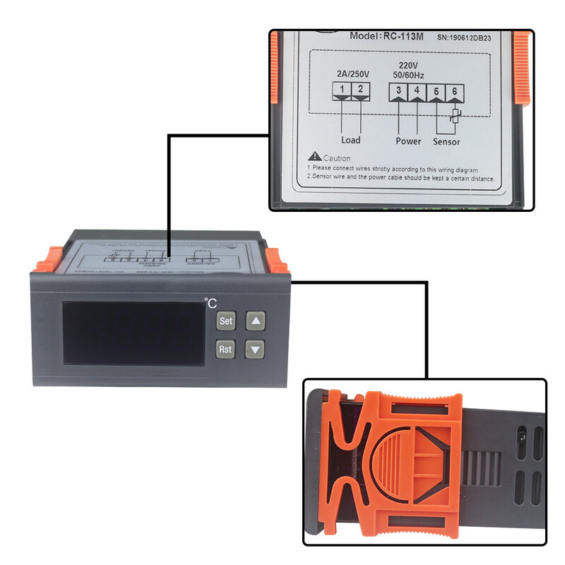 Controlador de temperatura para aquecimento, termostato digital, para incubadora de laboratório, 220v 2a