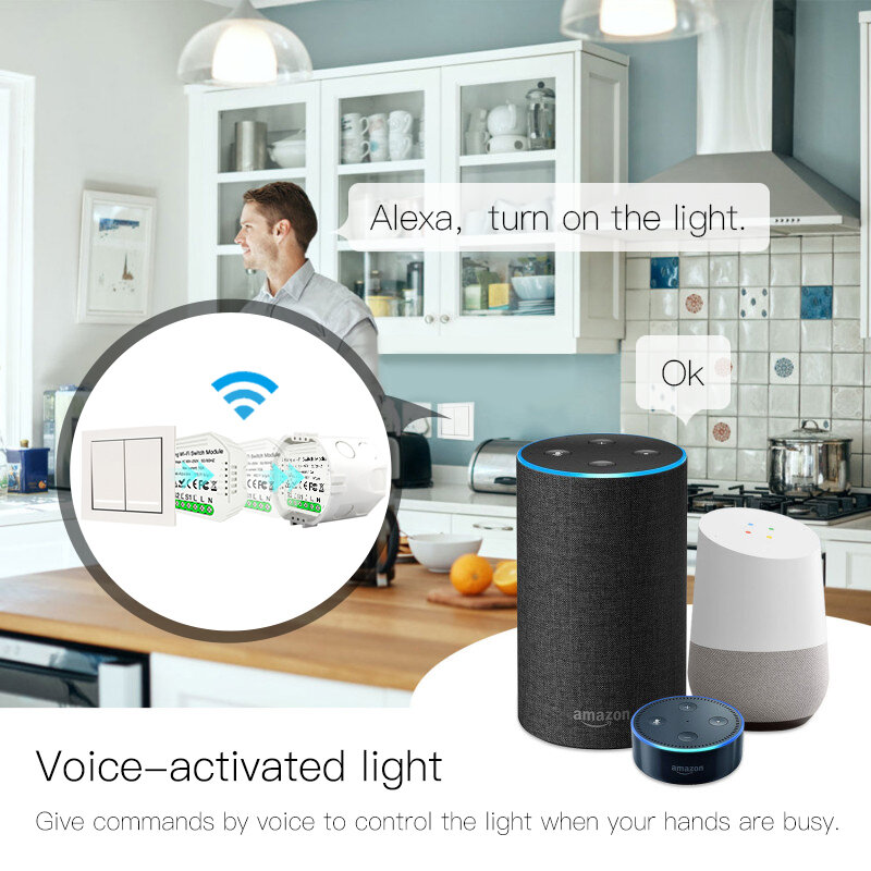 1/2 weg 1/2 Gang Mini WiFi Smart Licht Schalter Relais Modul Smart Leben Tuya Drahtlose Fernbedienung Arbeit mit Alexa google Hause