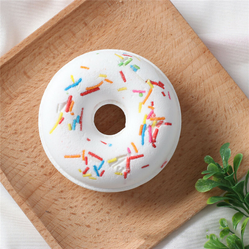 Bola de sal de baño efervescente creativa de Donut, productos de baño de burbujas para relajar el cuerpo y aliviar la fatiga, 1 ud.