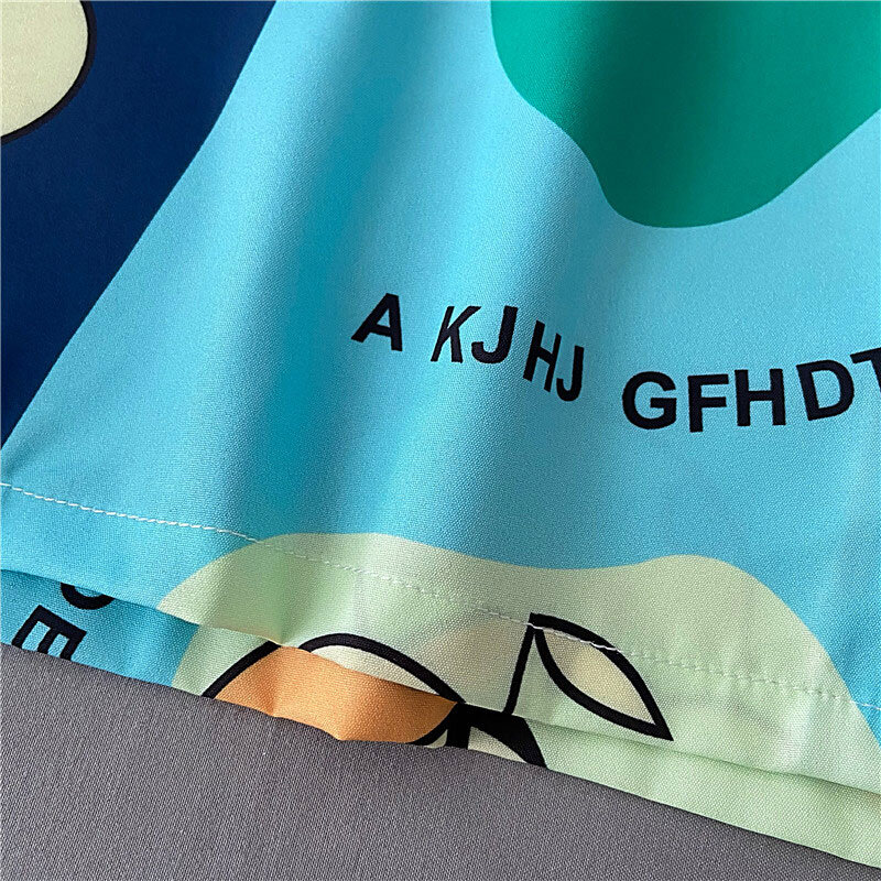 قمصان نسائية صيفية وصلت حديثًا لعام 2021 من EBAIHUI قميص قصير غير رسمي بنصف كم مطبوع عليه رسوم كرتونية للشاطئ