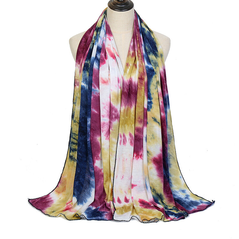 Bufanda de algodón mercerizado para mujer, chal de Modal, estola de Europa América, estilo étnico Retro, Hijab de moda