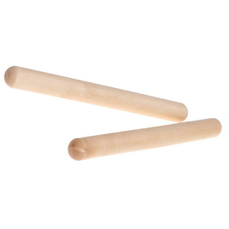 1 Pair Wood Round Head Rhythm Sticks for Percussion Instrument Kids Musical Toy
