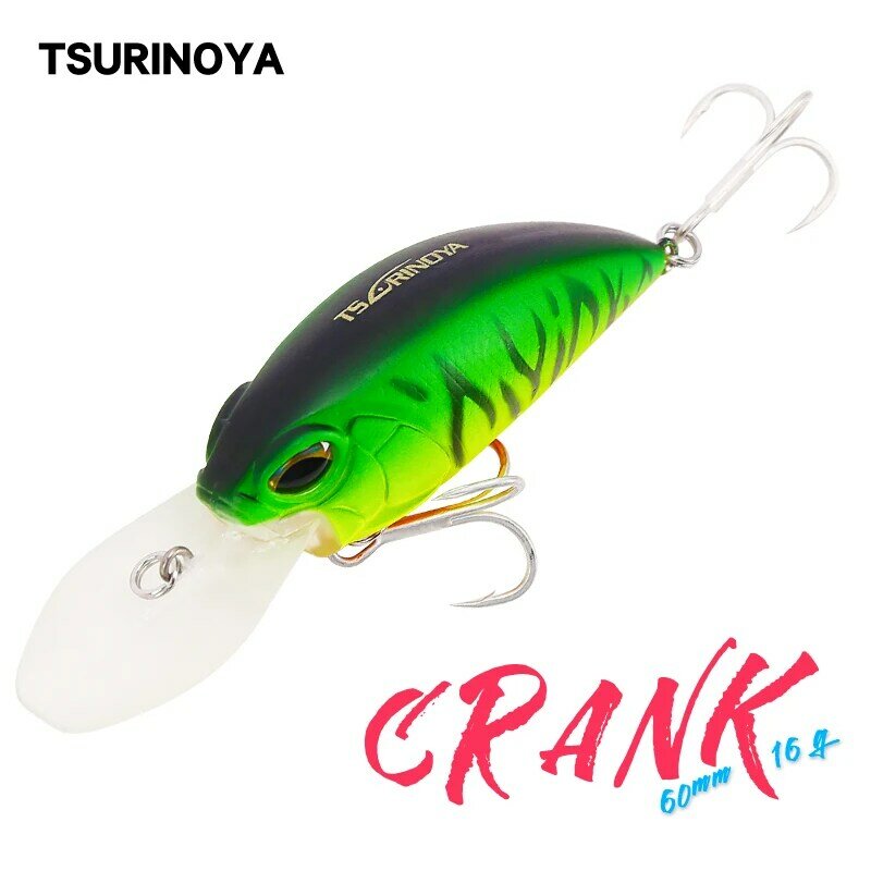TSURINOYA-señuelo de pesca DW32, cebos de manivela, 60mm, 16g de profundidad, 2,5 m-3,2 m, flotante, Artificial, duro, 6 colores