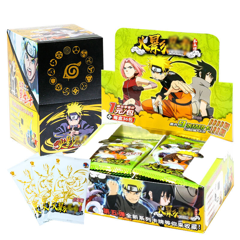 Cartas de Narutoes para niños, cartas de papel, juegos de cartas, colección de personajes periféricos de Anime, juguete de cartas de regalo para niños