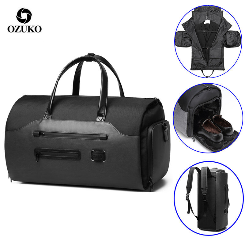 OZUKO – sac de voyage multifonction pour hommes, rangement de costume, bagage de grande capacité, sac à main de voyage étanche, sac de poche pour chaussures