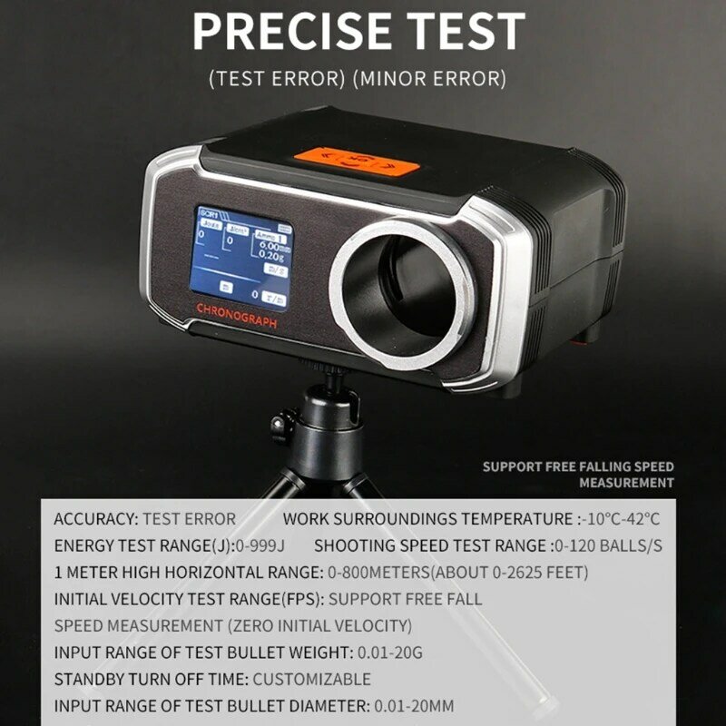 LCD Display Matching Chronograph Shooting Speed Tester Velocity Meter Velocimetry Measuring with Phone APP & Tripod 649A
