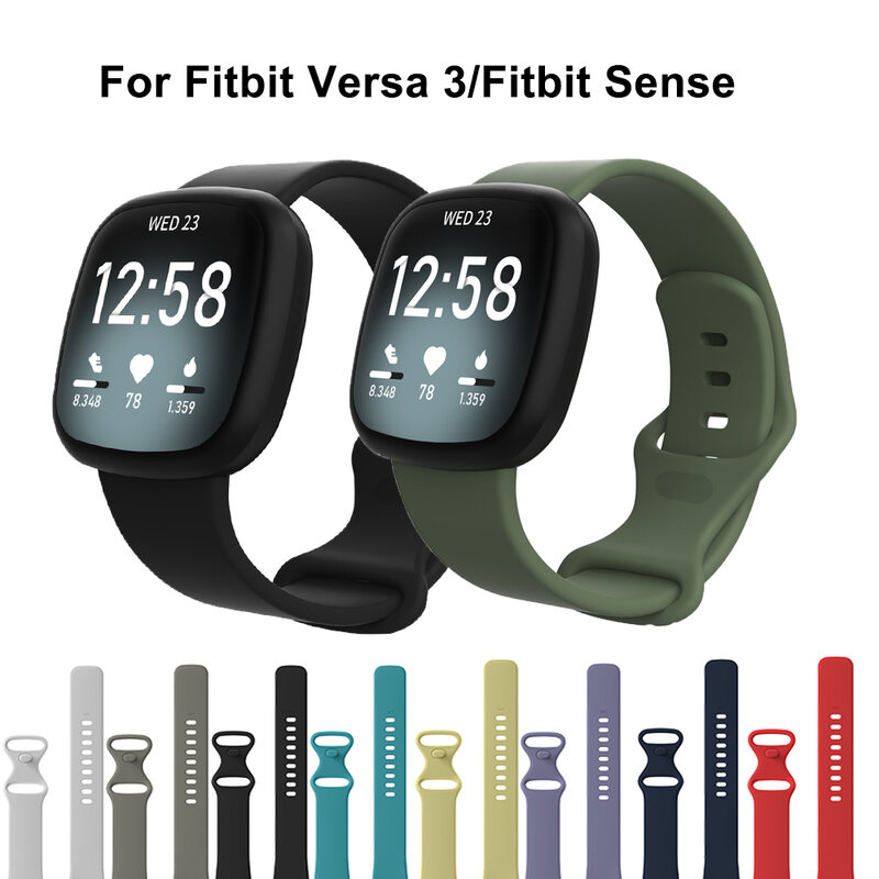 ซิลิโคนสำหรับ Fitbit Versa 3สมาร์ทนาฬิกา Buck กันน้ำขนาดใหญ่ผู้หญิงผู้ชายสร้อยข้อมือสำหรับ Fitbit sense สายคล...