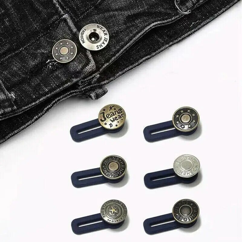 Boutons de couture gratuits, démontage réglable, bouton de taille de jean rétractable, boucles prolongées en métal, extenseur de ceinture de pantalon