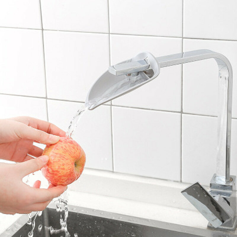 Extensor de torneira da pia do banheiro do pvc para crianças do bebê lavar a mão cozinha dupla saída de duas formas anti-deslizamento torneira acesso