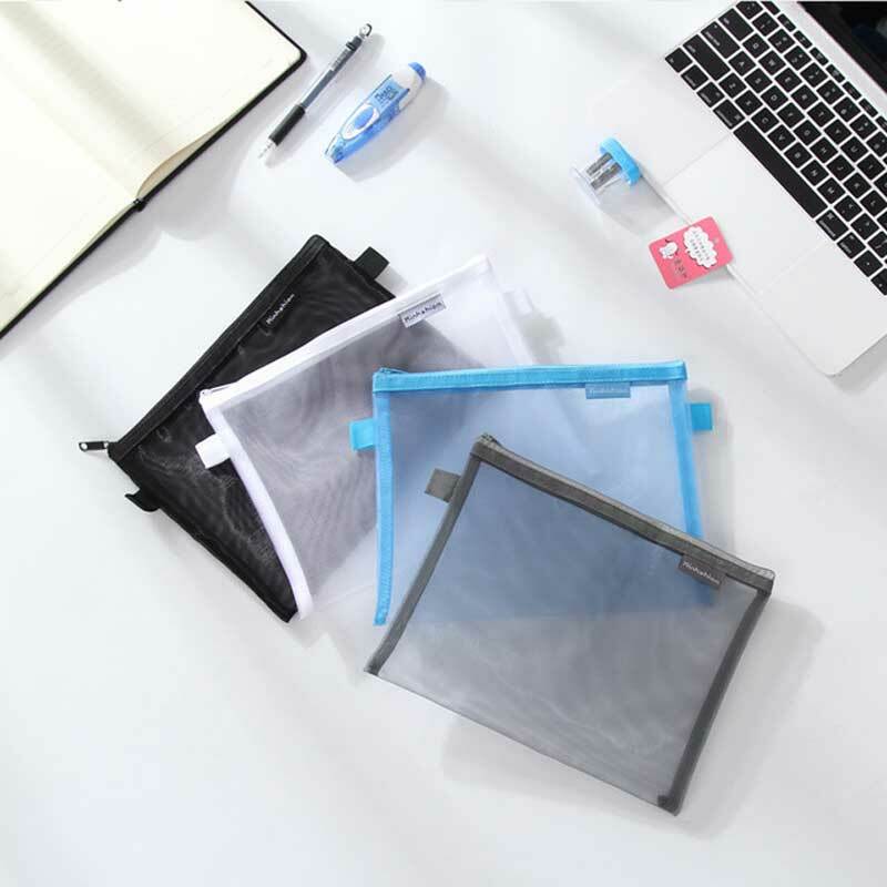 مقلمة شبكية شفافة ، بسيطة ، لون عادي ، للمكتب ، طالب ، مدرسة ، صندوق أقلام رصاص ، حقيبة تخزين المكياج