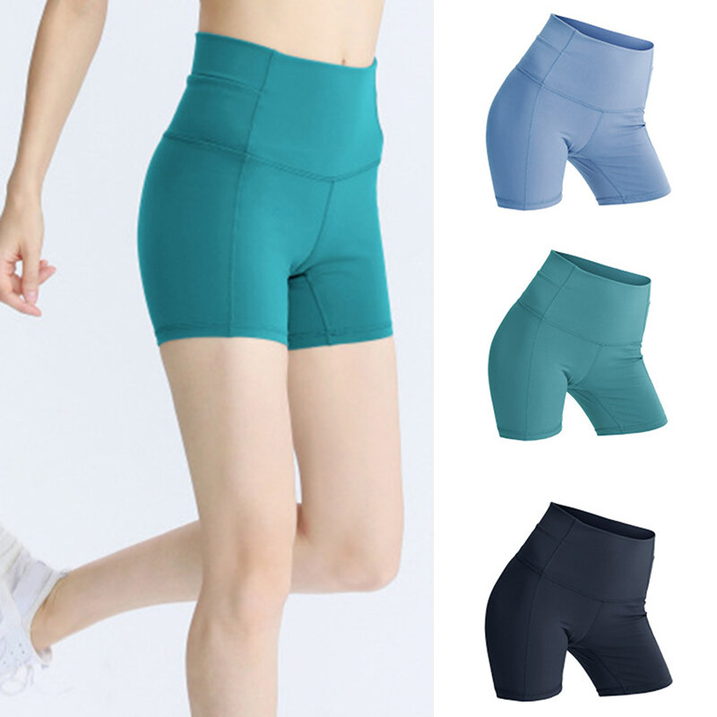 Calções de yoga feminino com bolso cintura alta elasticidade alta secagem rápida fitness workout running gym shorts calças nyz shop
