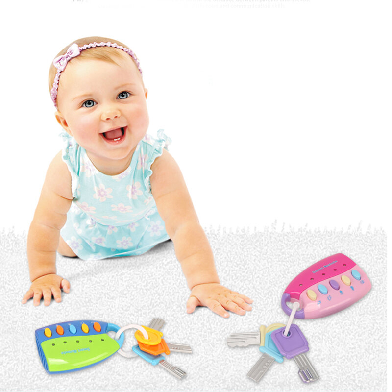 Baby Toy Musical Car Key Toy Vocal Smart Remote Voices Children Pretend Play Flash Educational Toys For Kids Boy Girls