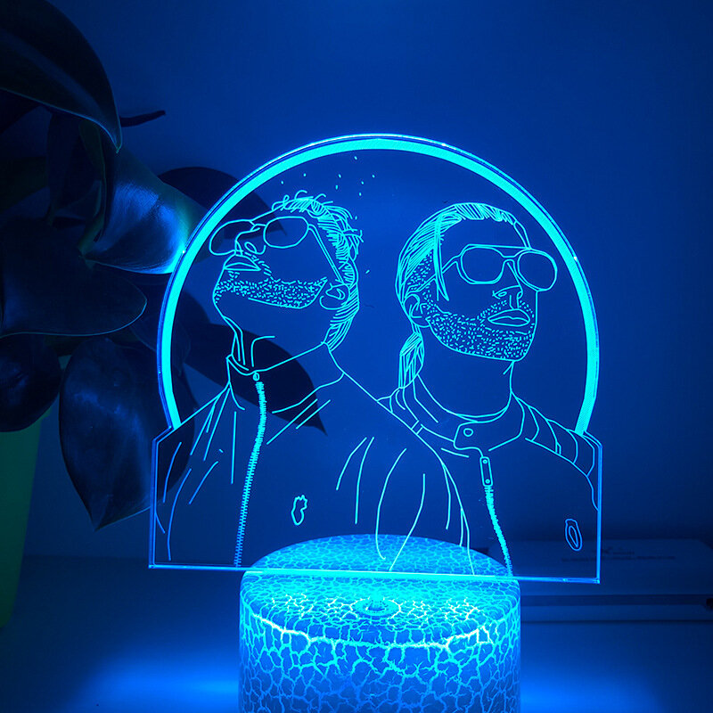 Nighdn 3d Lamp French Rap Group 3d Led 16-Color Night Light Children's Bedroom Decoration Lamp Fan Gift Birthday Christmas