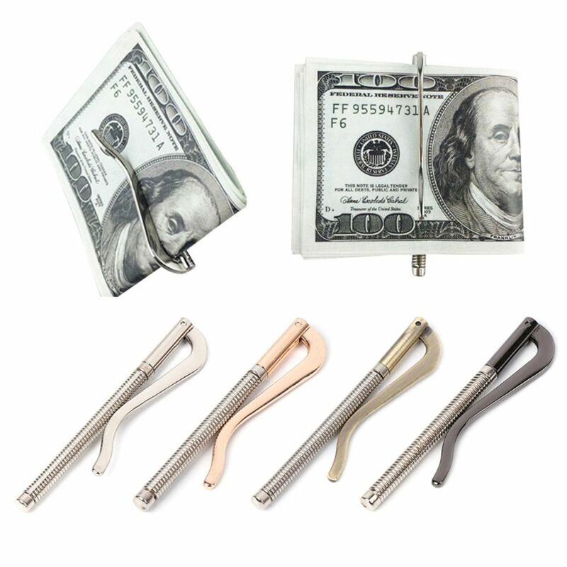 男性と女性のための金属製の財布,1ピース,ステンレス鋼の財布,スペアパーツ,スプリングクリップ,ポケットホルダー,ギフト