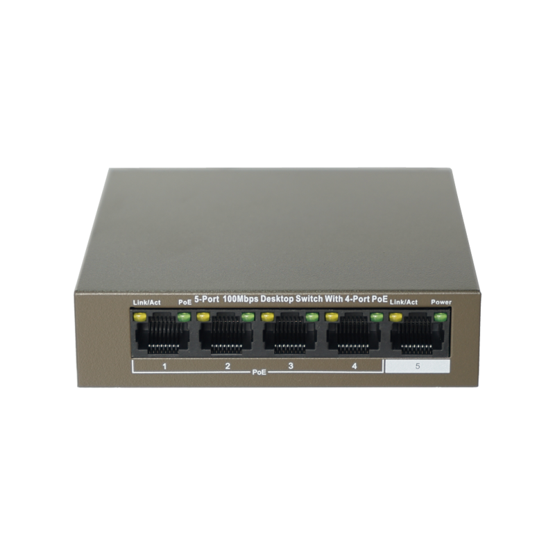 Conmutador de red LAN PoE de 4 canales, conmutador LAN no gestionado de 38W, TC-FS104-E