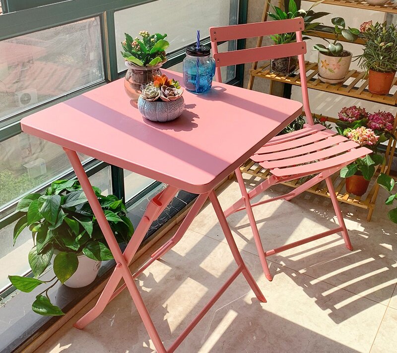 Cadeiras de jardim dobrável ao ar livre metal ferro forjado pátio conjunto de móveis ao ar livre cadeiras brancas lazer de volta de uma cadeira jardim fezes