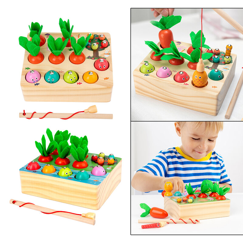 Puzle de zanahoria para actividades sensoriales, rompecabezas de bloques de aprendizaje, juego a juego